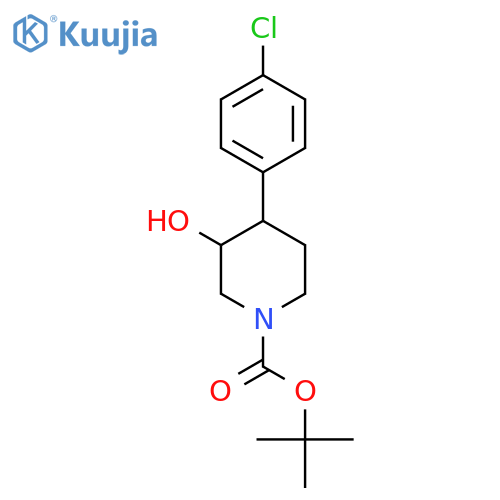 Tert-butyl 4-(4-chlorophenyl)-3-hydroxypiperidine-1-carboxylate structure