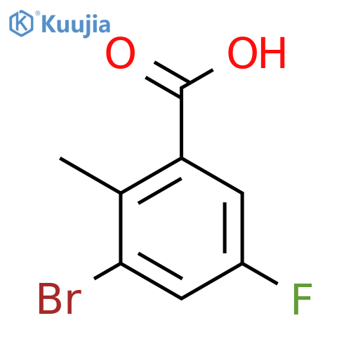 3-Bromo-5-fluoro-2-methylbenzoic acid structure
