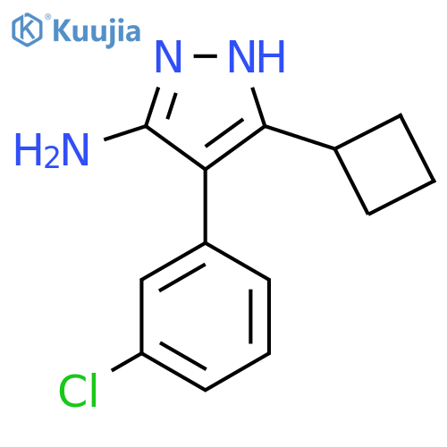 4-(3-chlorophenyl)-3-cyclobutyl-1H-pyrazol-5-amine structure