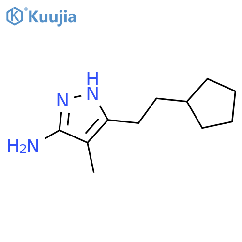 3-(2-Cyclopentylethyl)-4-methyl-1h-pyrazol-5-amine structure