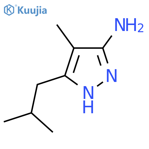 4-methyl-3-(2-methylpropyl)-1H-pyrazol-5-amine structure