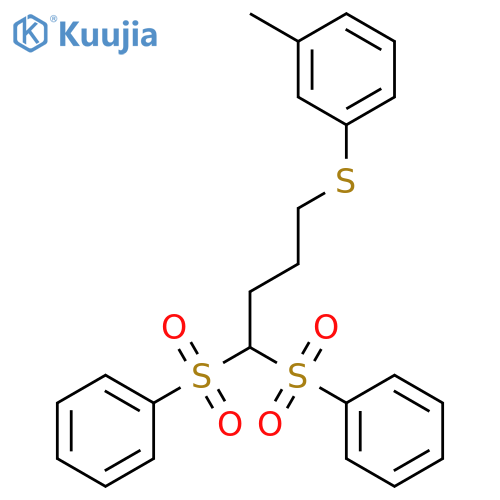 Benzene, 1-[[4,4-bis(phenylsulfonyl)butyl]thio]-3-methyl- structure