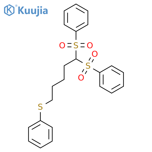 Benzene, 1,1'-[[5-(phenylthio)pentylidene]bis(sulfonyl)]bis- structure