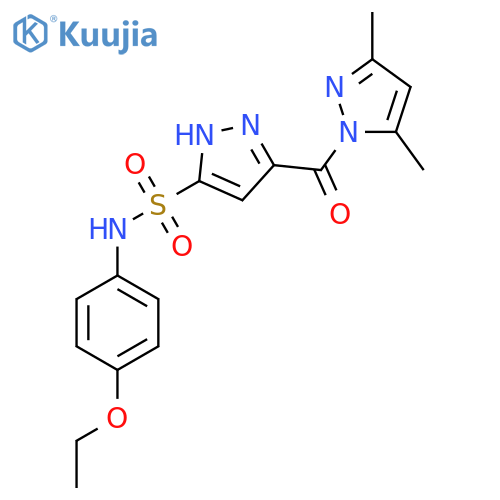 3-(3,5-dimethyl-1H-pyrazole-1-carbonyl)-N-(4-ethoxyphenyl)-1H-pyrazole-5-sulfonamide structure