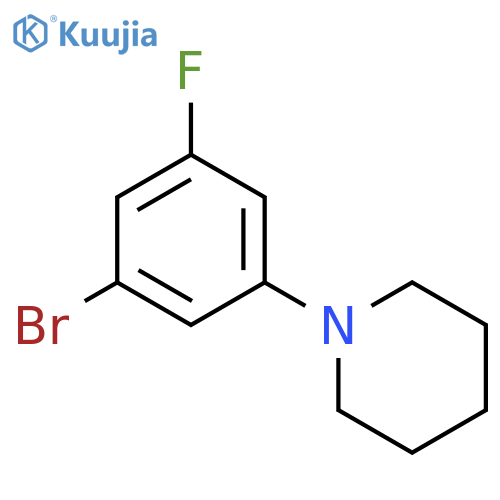 1-Bromo-3-fluoro-5-piperidinobenzene structure