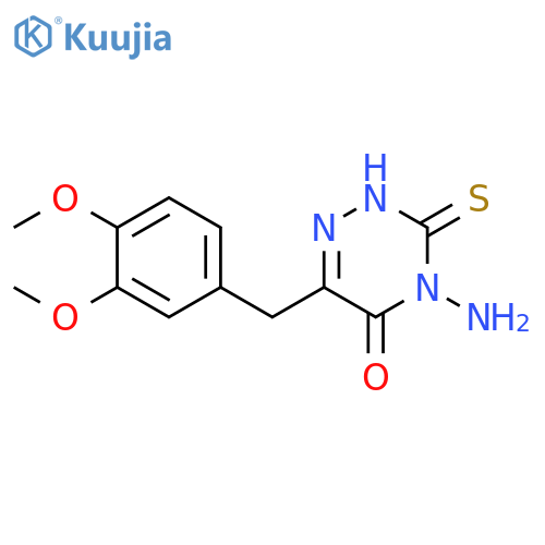 1,2,4-Triazin-5(2H)-one,4-amino-6-[(3,4-dimethoxyphenyl)methyl]-3,4-dihydro-3-thioxo- structure