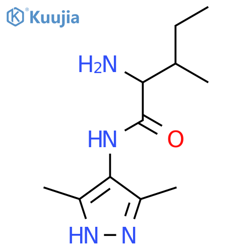 2-amino-N-(3,5-dimethyl-1H-pyrazol-4-yl)-3-methylpentanamide structure