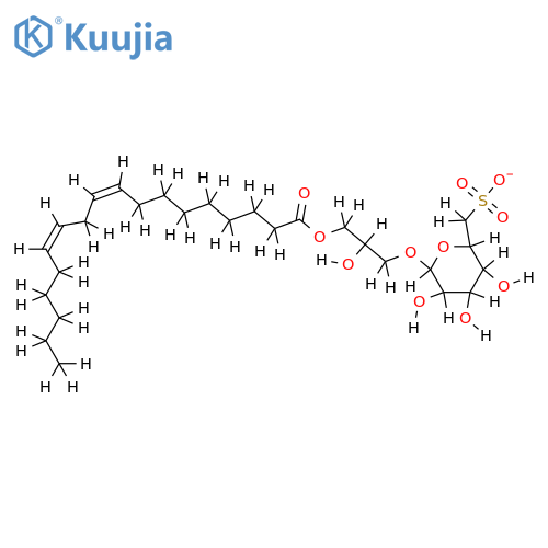(2S)-1-O-(9Z,12Z-octadecadienoyl)-3-O-(6-sulfo-alpha-D-quinovopyranosyl)glycerol sodium salt structure