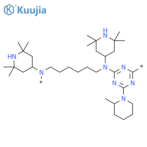 Poly[[6-(2-methyl-1-piperidinyl)-1,3,5-triazine-2,4-diyl][(2,2,6,6-tetramethyl-4-piperidinyl)imino]-1,6-hexanediyl[(2,2,6,6-tetramethyl-4-piperidinyl)imino]] structure
