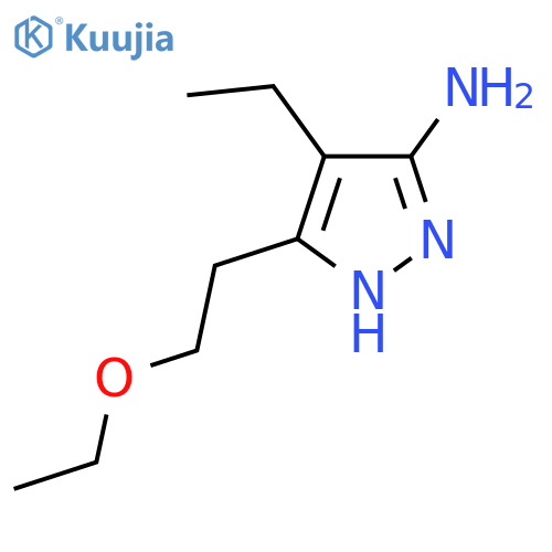 3-(2-ethoxyethyl)-4-ethyl-1H-pyrazol-5-amine structure