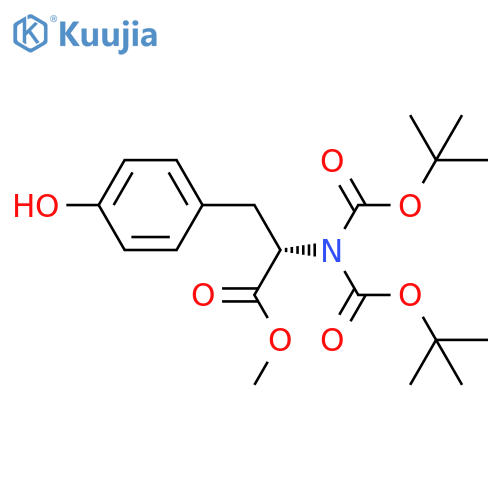 Methyl (S)-N,N-Bis[(1,1-dimethylethoxy)carbonyl]-2-amino-3-(4-hydroxyphenyl)propanoate structure