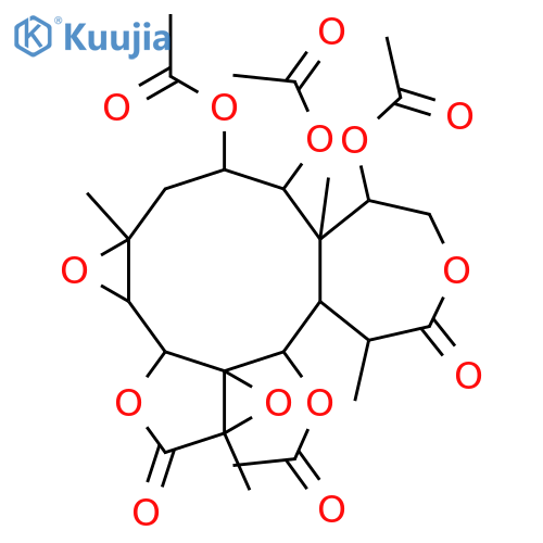 5,6:8,17-Diepoxy-2,3,9,14-tetrahydroxy-12,13-seco-12,13:18,7-briaradiolide; (2β,3β,5β,6β,7α,8α,9β,14α,17α)-form, 2,3,9,14-Tetra-Ac structure