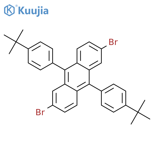 9,10-bis(4-tert-butylphenyl)-2,6-dibromoanthracene structure