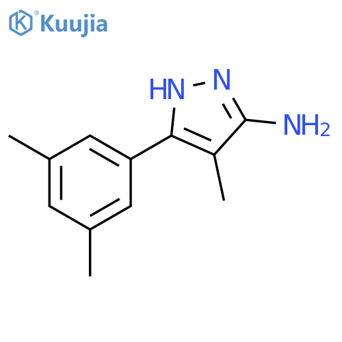 3-(3,5-dimethylphenyl)-4-methyl-1H-pyrazol-5-amine structure