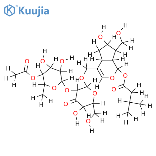 patrinoside-aglycone-11-O-[4''-O-acetyl-alpha-L-rhamnopyranosyl-(1->2)-beta-D-ribohexo-3-ulopyranoside] structure