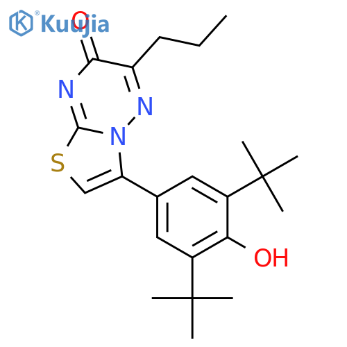 7H-Thiazolo[3,2-b][1,2,4]triazin-7-one,3-[3,5-bis(1,1-dimethylethyl)-4-hydroxyphenyl]-6-propyl- structure