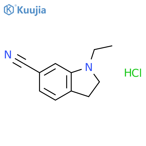 1-Ethyl-2,3-dihydroindole-6-carbonitrile Hydrochloride structure
