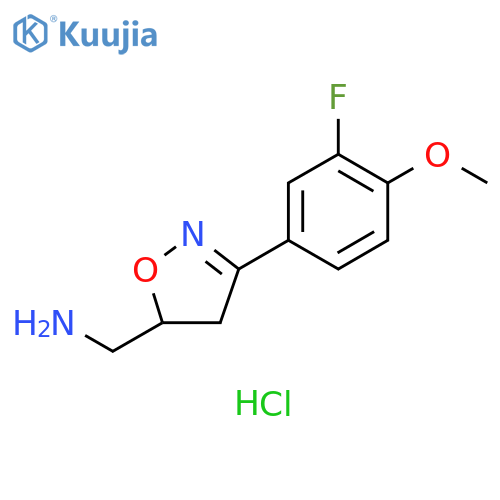3-(3-Fluoro-4-methoxyphenyl)-4,5-dihydro-1,2-oxazol-5-ylmethanamine Hydrochloride structure
