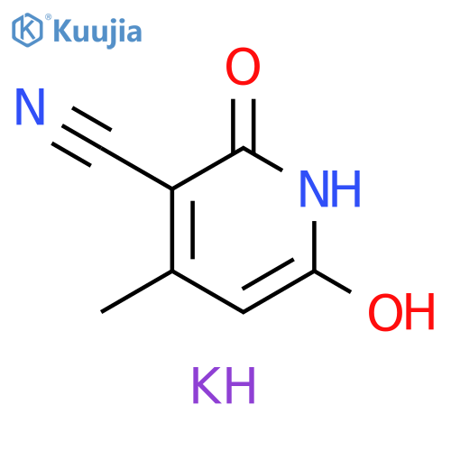 3-Pyridinecarbonitrile, 1,2-dihydro-6-hydroxy-4-methyl-2-oxo-, potassium salt (1:1) structure
