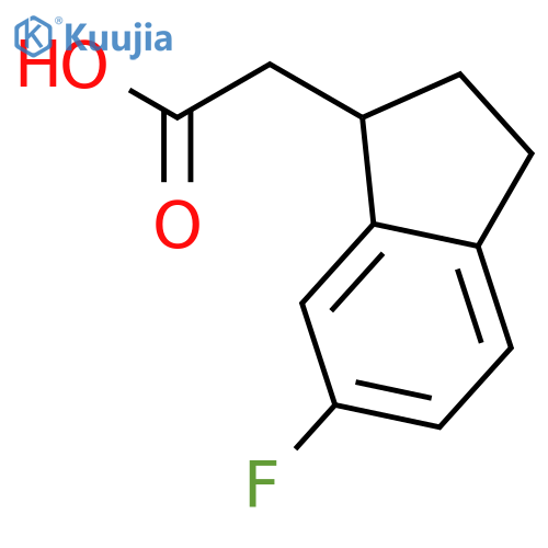 2-(6-Fluoro-2,3-dihydro-1H-inden-1-yl)acetic acid structure