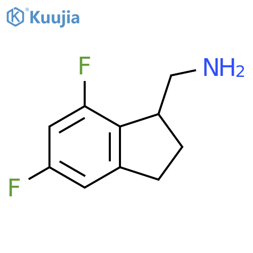 (5,7-Difluoro-2,3-dihydro-1H-inden-1-yl)methanamine structure