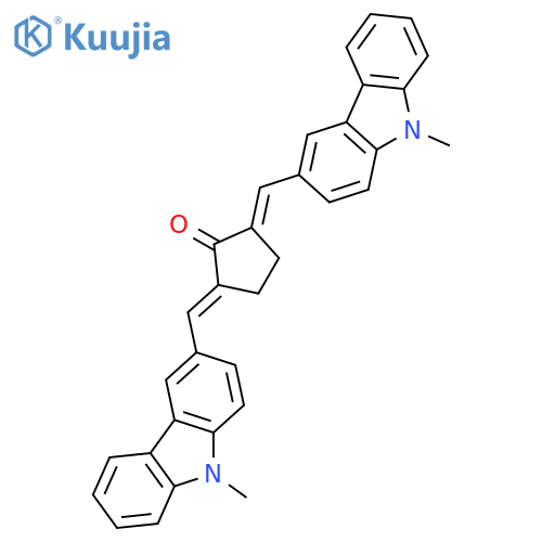 Cyclopentanone, 2,5-bis[(9-methyl-9H-carbazol-3-yl)methylene]- structure