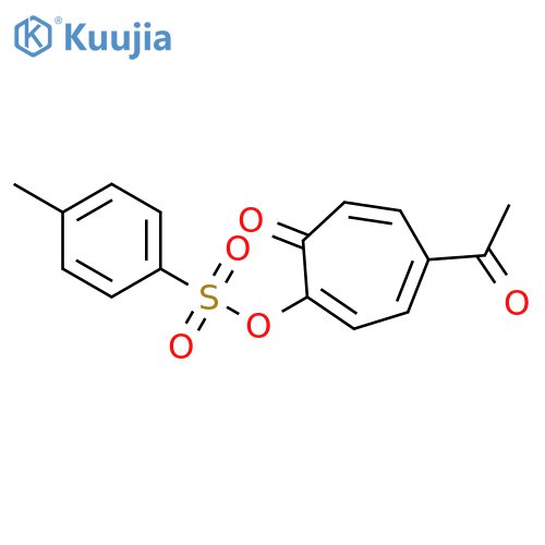 2,4,6-Cycloheptatrien-1-one, 5-acetyl-2-[[(4-methylphenyl)sulfonyl]oxy]- structure
