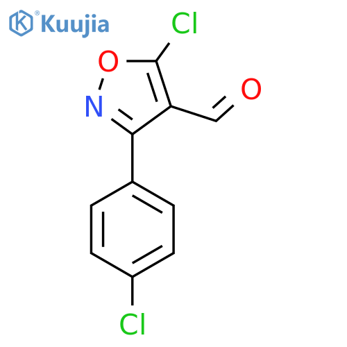 5-Chloro-3-(4-chlorophenyl)-1,2-oxazole-4-carbaldehyde structure