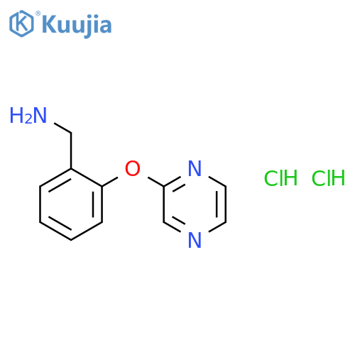 [2-(pyrazin-2-yloxy)phenyl]methanamine dihydrochloride structure