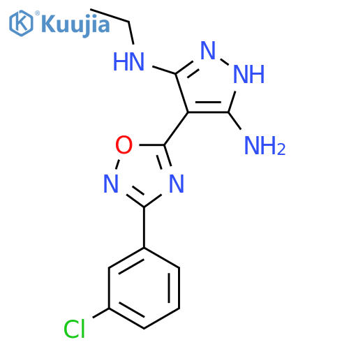 4-3-(3-Chlorophenyl)-1,2,4-oxadiazol-5-yl-3-N-ethyl-1H-pyrazole-3,5-diamine structure