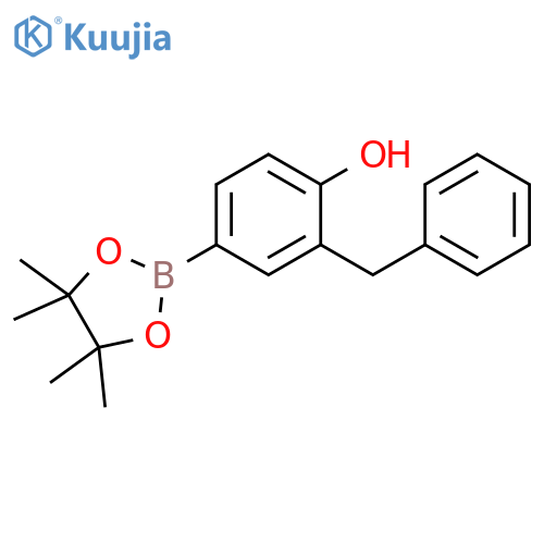 Phenol, 2-(phenylmethyl)-4-(4,4,5,5-tetramethyl-1,3,2-dioxaborolan-2-yl)- structure