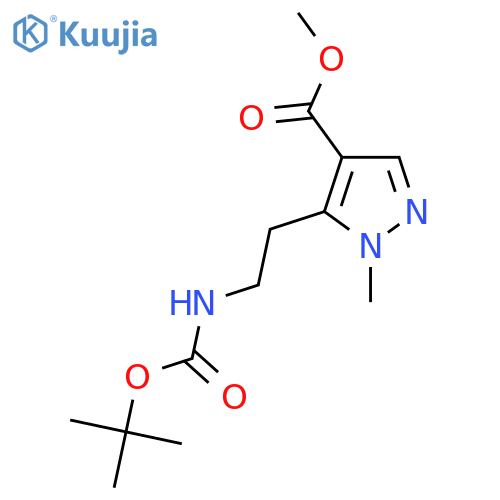5-(2-Tert-Butoxycarbonylamino-ethyl)-1-methyl-1H-pyrazole-4-carboxylic acid methyl ester structure