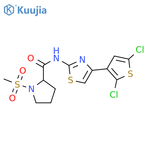 N-4-(2,5-dichlorothiophen-3-yl)-1,3-thiazol-2-yl-1-methanesulfonylpyrrolidine-2-carboxamide structure