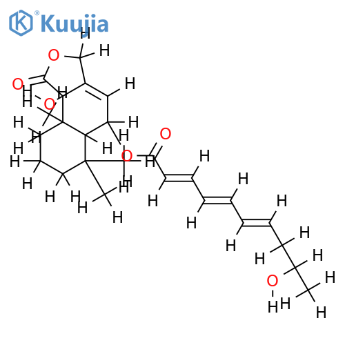 9alpha-hydroxy-6beta-(9-hydroxydeca-2E,4E,6E-trienoyloxy)-5alpha-drim-7-en-11,12-olide structure