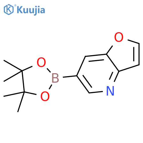 6-(tetramethyl-1,3,2-dioxaborolan-2-yl)furo[3,2-b]pyridine structure