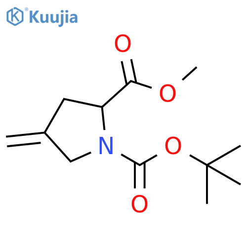 1-tert-butyl 2-methyl 4-methylidenepyrrolidine-1,2-dicarboxylate structure