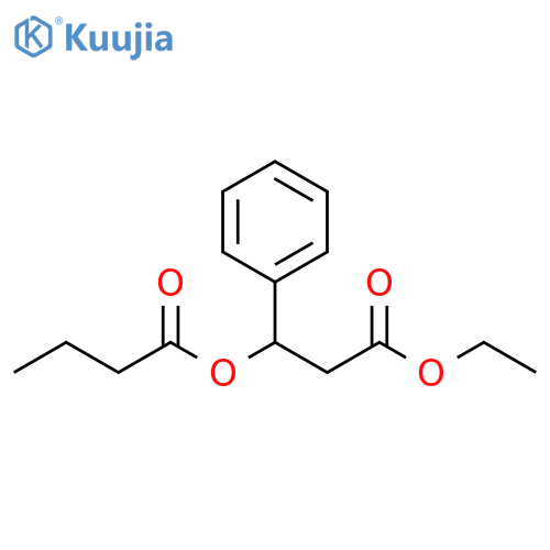 Benzenepropanoic acid, b-(1-oxobutoxy)-, ethyl ester structure