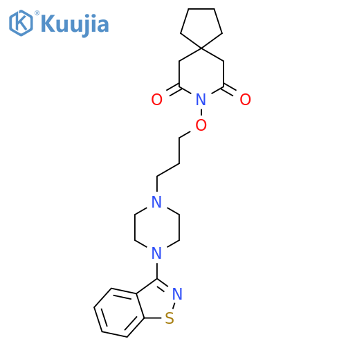 8-Azaspiro[4.5]decane-7,9-dione,8-[3-[4-(1,2-benzisothiazol-3-yl)-1-piperazinyl]propoxy]-, hydrochloride (1:1) structure