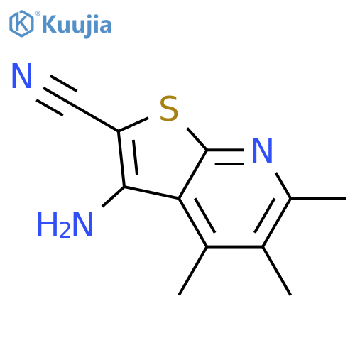 3-amino-4,5,6-trimethylthieno[2,3-b]pyridine-2-carbonitrile structure