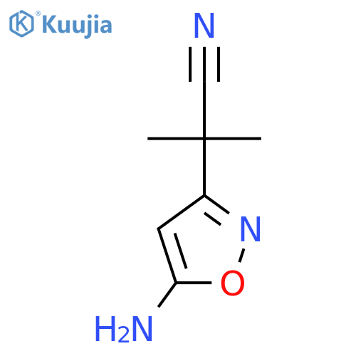 2-(5-amino-1,2-oxazol-3-yl)-2-methylpropanenitrile structure
