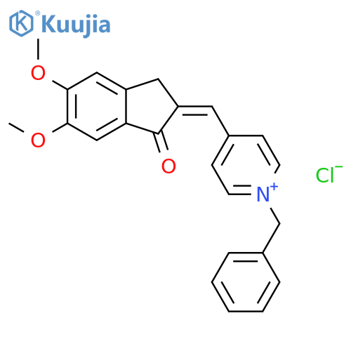 (E)-1-Benzyl-4-((5,6-dimethoxy-1-oxo-1h-inden-2(3h)-ylidene)methyl)pyridinium Chloride structure