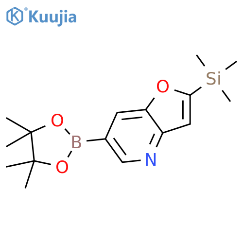 6-(4,4,5,5-Tetramethyl-1,3,2-dioxaborolan-2-yl)-2-(trimethylsilyl)furo3,2-bpyridine structure