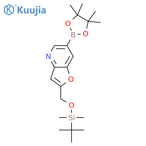 2-((tert-Butyldimethylsilyloxy)methyl)-6-(4,4,5,5-tetramethyl-1,3,2-dioxaborolan-2-yl)furo3,2-bpyridine structure