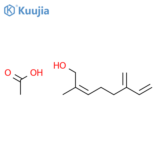 2,7-Octadien-1-ol, 2-methyl-6-methylene-, acetate structure
