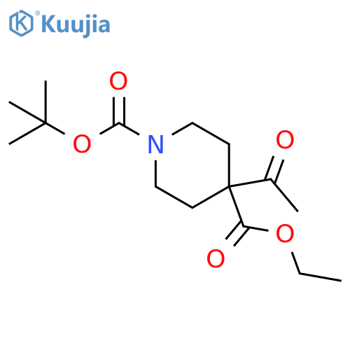 1-tert-butyl 4-ethyl 4-acetylpiperidine-1,4-dicarboxylate structure