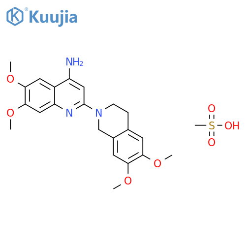 4-Quinolinamine,2-(3,4-dihydro-6,7- dimethoxy-2(1H)-isoquinolinyl)-6,7- dimethoxy-,monomethanesulfonate structure