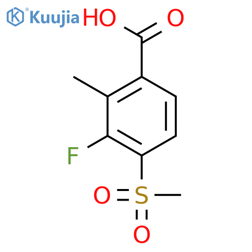 3-fluoro-2-methyl-4-(methylsulfonyl)benzoic Acid structure
