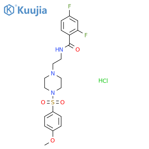 2,4-difluoro-N-{2-4-(4-methoxybenzenesulfonyl)piperazin-1-ylethyl}benzamide hydrochloride structure