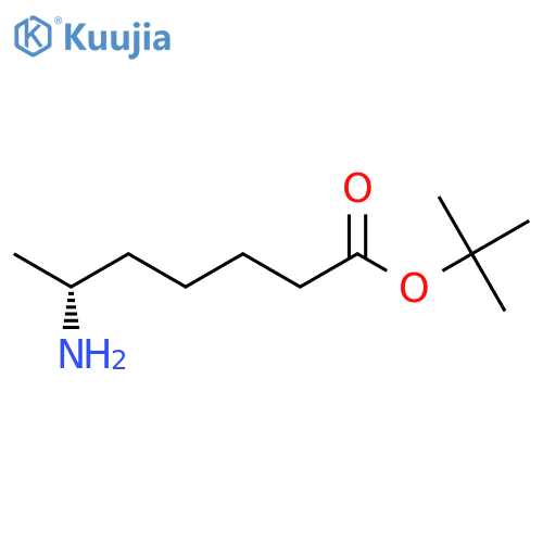 Heptanoic acid, 6-amino-, 1,1-dimethylethyl ester, (R)- structure