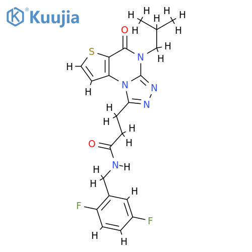 N-[(2,5-difluorophenyl)methyl]-3-[8-(2-methylpropyl)-7-oxo-5-thia-1,8,10,11-tetraazatricyclo[7.3.0.0^{2,6}]dodeca-2(6),3,9,11-tetraen-12-yl]propanamide structure